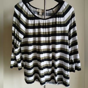 Michael Michael Kors Striped Top Size Large Bell Sleeves